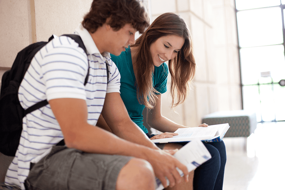 student studying